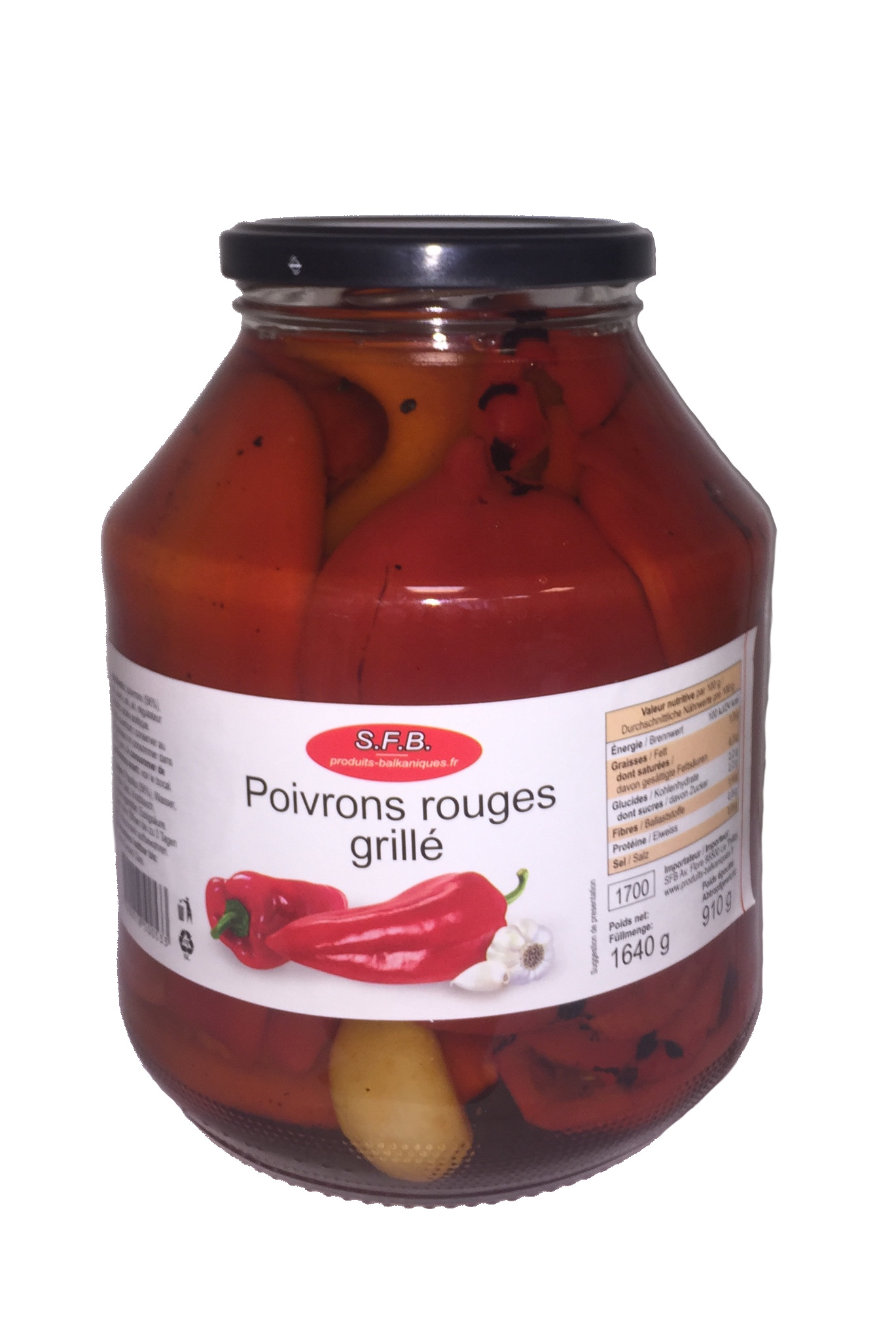 Poivrons rouge grillés 1.7 L SFB